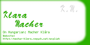 klara macher business card